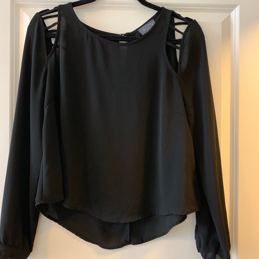 Black blouse with cut outs